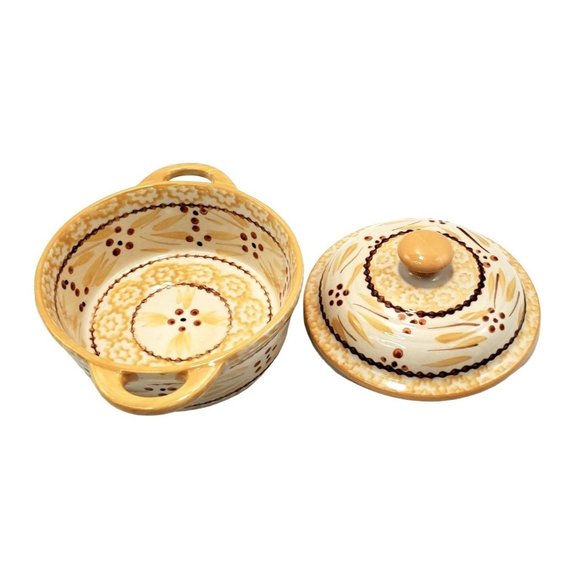 Temptations Old World Yellow Mini Individual Covered Casserole - Picture 6 of 11